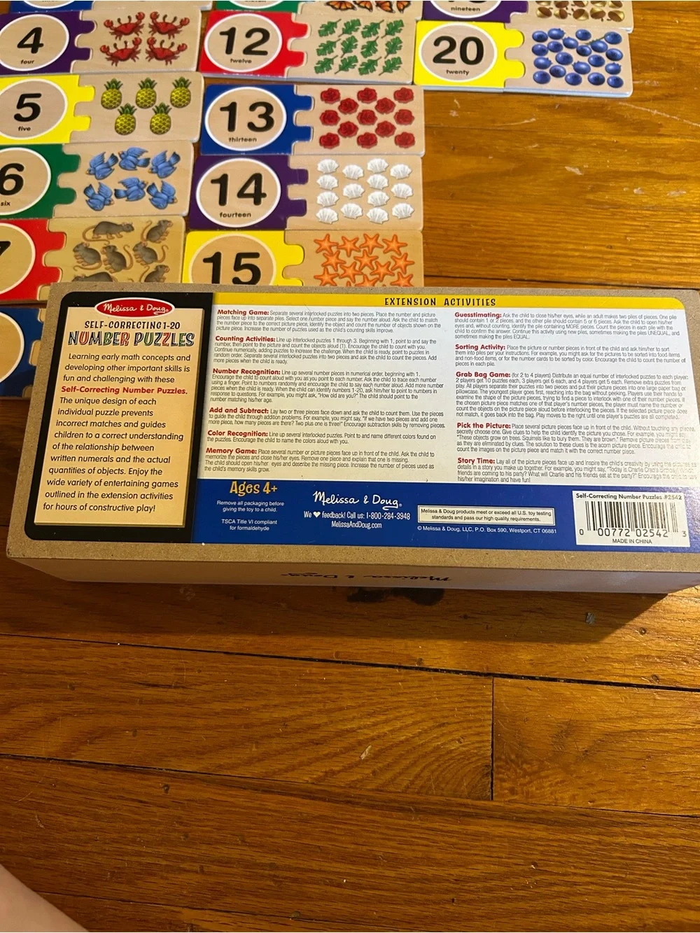 Wooden Number Puzzle Matching Game - Colorful Counting Toy for Kids